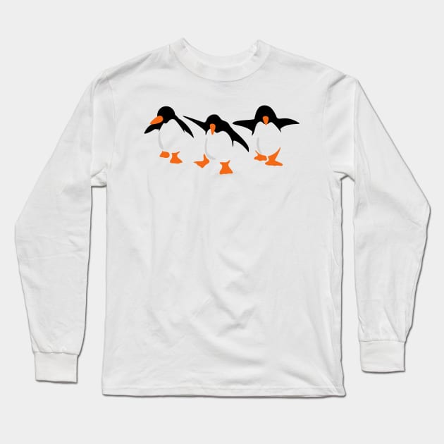 Three dancing penguins Long Sleeve T-Shirt by schlag.art